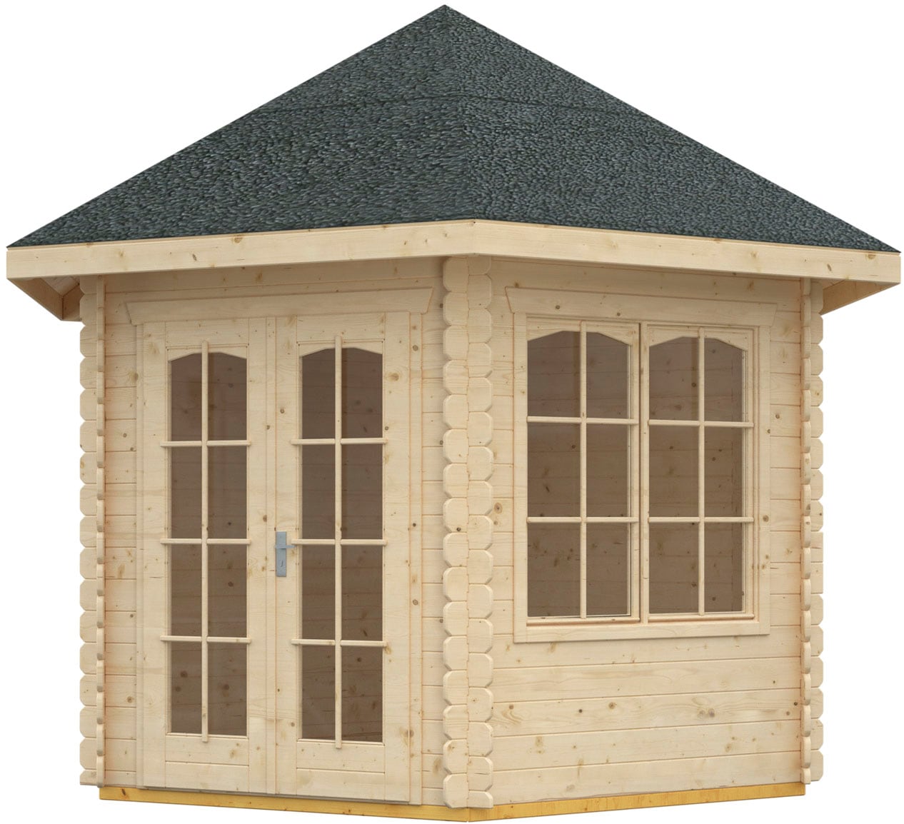 Holzpavillon SKANHOLZ "Madeira", beige, B/H/T: 350cm x 357cm x 303cm, Pavillons, 303 x 350 cm