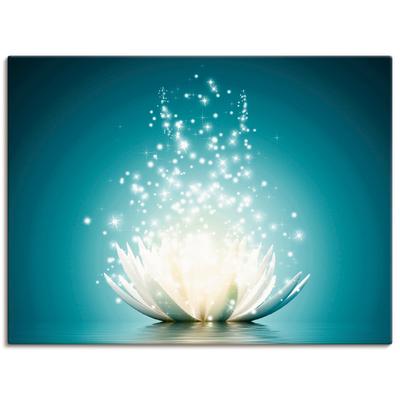 Wandbild ARTLAND "Magie der Lotus-Blume", blau (farbe bild(er): blau), B:80cm H:60cm, Bilder, als Alubild, Outdoorbild, Leinwandbild, Poster, Wandaufkleber Image