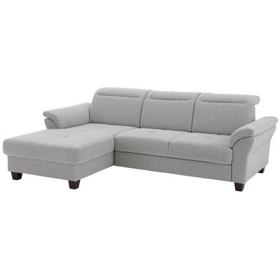 Ecksofa HOME AFFAIRE "Solvei L-Form", silber, B:255cm H:104cm T:185cm, Struktur (100% Polyester), Luxus-Microfaser Lederoptik (100% Polyester), Luxus-Microfaser ALTARA NUBUCK (100% Polyester), Sofas, mit Recamierenabschluß und Sitztiefenverstellung Image