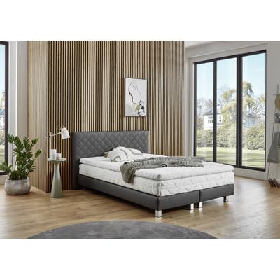 Boxbett "Kyoto", grau (anthrazit), B:155cm L:210cm, WESTFALIA SCHLAFKOMFORT, Komplettbetten, Kunstleder,Bonnell-,Kaltschaum-&Taschenferderkern wählbar in H2,H3,H4 Image