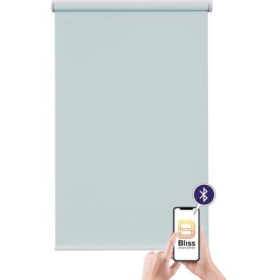 Elektrisches Rollo SUNLINES "Akkurollo Upcycling appgesteuert, blickdicht, Sunlines", grau, B:180cm H:220cm, Polyester, Metall, Kunststoff, Rollos, appgesteuert via Bluetooth Image