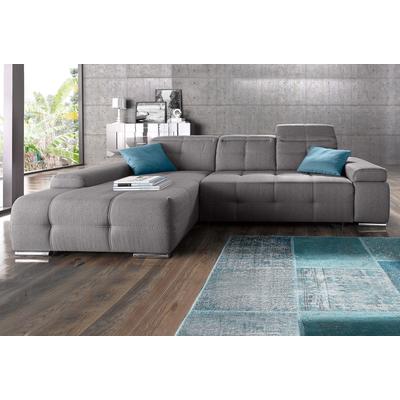 Ecksofa SIT & MORE "Mistral L-Form", grau, B:273cm H:93cm T:111cm, Struktur ( 100% Polyester), Sofas, wahlweise mit Bettfunktion Image