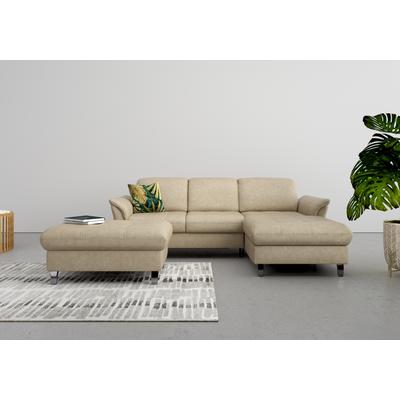 Ecksofa SIT & MORE "Maggiore L-Form", beige, B:258cm T:173cm, 100% Polyester, Sofas, wahlweise mit Kopfteilverstellung, Bettfunktion und Bettkasten Image