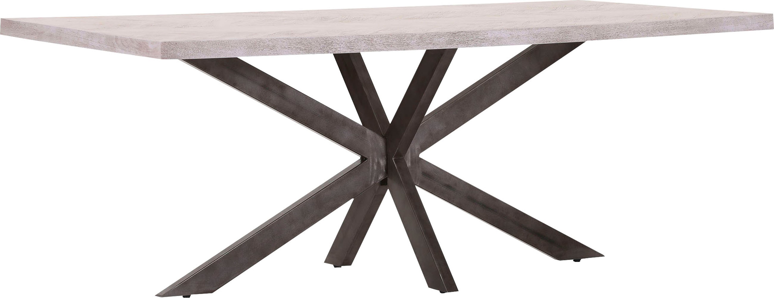 Esstisch GUTMANN FACTORY, weiß (weiß vintage, antik finish, weiß vintage), B:200cm H:77cm T:100cm, Tische, Esstisch