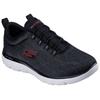 Slip-On Sneaker SKECHERS "SUMMITS", Herren, Gr. 47,5, schwarz (schwarz, rot), Textil, sportlich, Schuhe, Freizeitschuh, Slipper, Komfortschuh mit Gummizug zum Schlupfen