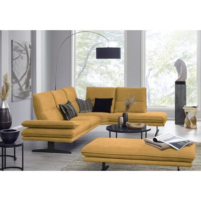 Ecksofa W.SCHILLIG "broadway, Designsofa, toller Sitzkomfort, zeitlos, elegant, L-Form", gelb (kurkuma z69), B:284cm H:94cm T:224cm, Longlife Xtra-Leder Z69: Das feinnarbige, gedeckte Softleder Z69 besticht durch seine außergewöhnliche Weichheit im... Image