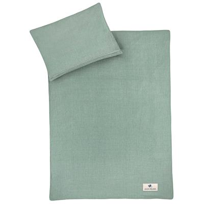 Kinderbettwäsche JULIUS ZÖLLNER "Baby- und Kinderbettwäsche aus 100% Musselin", grün, B/L: 100cm x 135cm, , Musselin, B/L: 40cm x 60cm, Musselin, Obermaterial: 100% Baumwolle, Bettwäsche, erhältlich in den Größen 80x80+35x40cm und 100x135+40x60cm