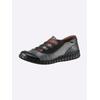 Slipper GEMINI, Damen, Gr. 36, grau (grau, schwarz), Glattleder, sportlich, Schuhe