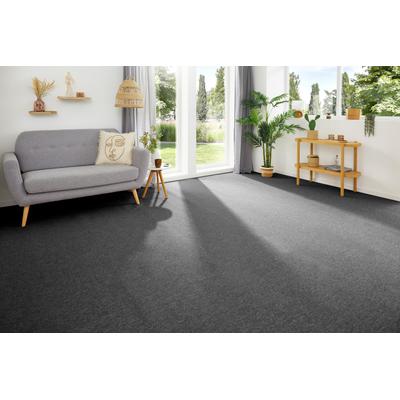 Teppichboden MY HOME "Benno, Schlinge, Made in Netherlands", grau (anthrazit), B:500cm H:4,5mm L:500cm, Polypropylen (PP), Teppiche, Breite 200, 400 und 500 cm, robust, pflegeleicht, langlebig Image