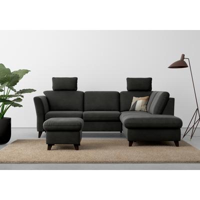 Ecksofa HOME AFFAIRE "Trelleborg L-Form", grau (anthrazit), B:252cm H:86cm T:213cm, 95% Polyester, 5% Polyamid, Sofas, wahlweise mit Bettfunktion und Bettkasten, inkl. Federkern-Polsterung Image
