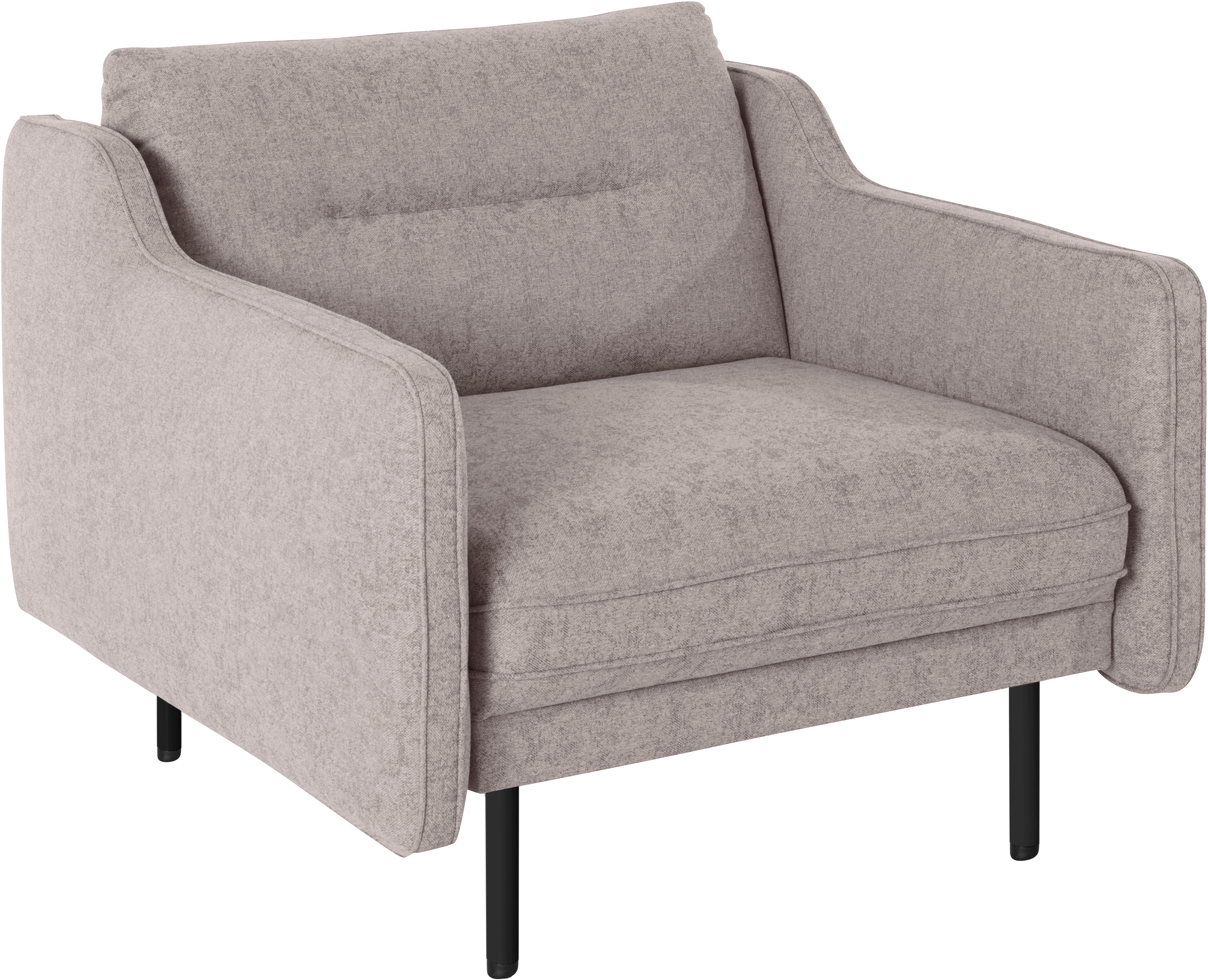 Sessel ANDAS "Nordfyn", grau (hellgrau), B:99cm H:81cm T:92cm, Struktur weich (100% Polyester);Luxus-Microfaser Lederoptik (100% Polyester);100% NaturLEDER, Sessel, Ledersessel Einzelsessel, edles Design in 3 Bezugsqualitäten, Design by Morten Georgsen