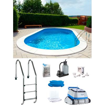 Ovalpool MY POOL BWT "POWER, BxLxH: 360x623x150 cm", blau (folie, blau), B:360cm H:150cm L:623cm, Schwimmbecken, in 2 Folienfarben erhältlich, inkl. Poolroboter POWER ONE4ALL Image