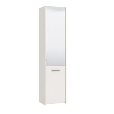 Schuhschrank INOSIGN "Menorca Schuhkommode, Lagerschrank, Schuhregal, Breite 47 cm", weiß (weiß hochglanz folie), B:46,5cm H:199cm T:37,5cm, Spanplatte, Glas, Kunststoff, Metall, Schränke, mit zwei Türen, in modernen und eleganten Farben, mit einem... Image