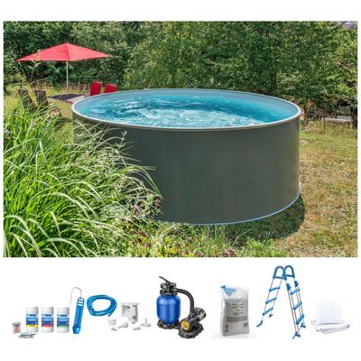 Rundpool KONIFERA "NIZZA 2", grau (anthrazit, grau), H:120cm Ø:350cm, Schwimmbecken, zum Aufstellen, verschiedene Größen Image