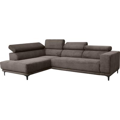 Ecksofa ALINA "Hikari", braun (braungrau gct 149), B:302cm H:102cm T:210cm, Cord GCT (92% Polyester, 8% Nylon), Sofas, wahlweise mit Sitzvorzug, in modernem Cordstoff, Breite 302 cm Image