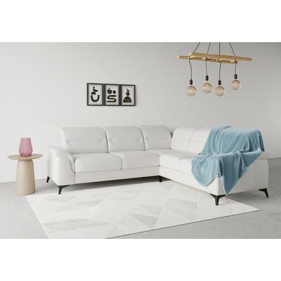 Ecksofa SIT & MORE "Sinatra L-Form", silber, B:251cm H:85cm T:231cm, 98% Polyester, 2% Polyamid, Sofas, optinal mit Kopfteilverstellung und Armteilfunktion, Metallfüße Image