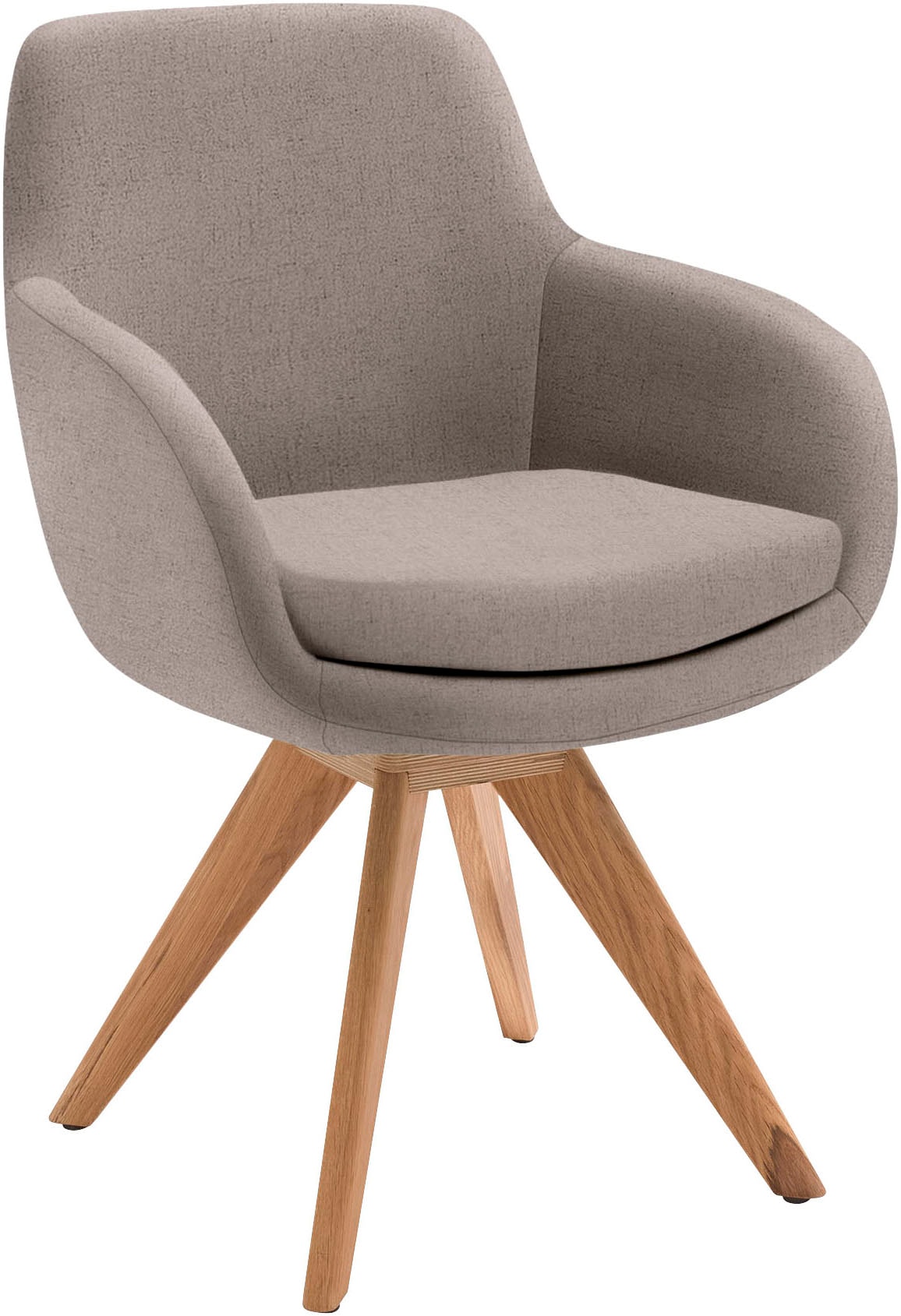 Esszimmerstuhl MUSTERRING "Tavia", grau (taupe, wildeiche), B:62cm H:86cm T:66cm, Stühle, Esszimmerstuhl, Stativgestell Wildeiche massiv, Drehfunktion optional, diverse Farben