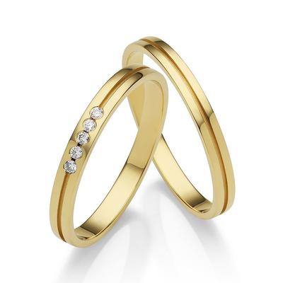 Trauring FIRETTI "Schmuck Geschenk Gold 375 Hochzeit Ehering "LIEBE" Gr. 72, gold (gelbgoldfarben), Fingerringe, 72, ohne Brillanten, Gelbgold 375, 2,5mm, Made in Germany, wahlweise mit oder ohne Brillanten Image