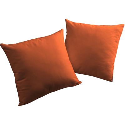 Dekokissen WIRTH "Newbury" Gr. 2, orange (terrakotta, unifarben), B:50cm L:50cm, Baumwolle, Polyester, Dekokissen_Sitzkissen_Kissenhüllen, Kissenhülle ohne Füllung, 2 Stück Image