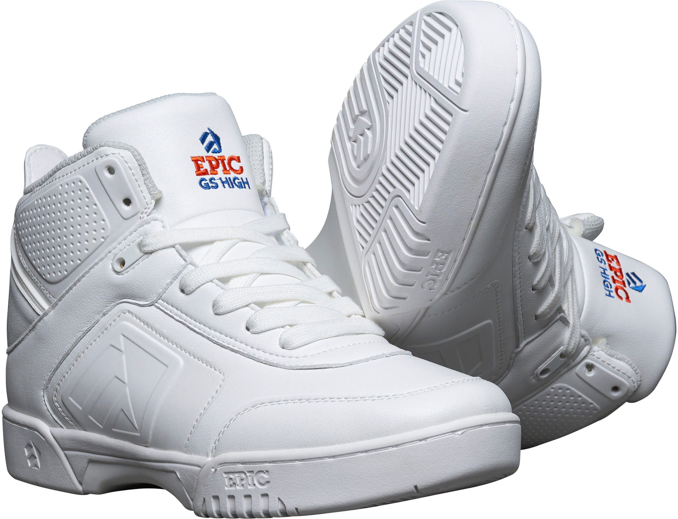 Gleitschuh EPIC GRINDSHOES "Red Lava/Clean White" Gr. 47, weiß, Inlineskates_Rollschuhe, 47 (bis ), Leder, Nylon