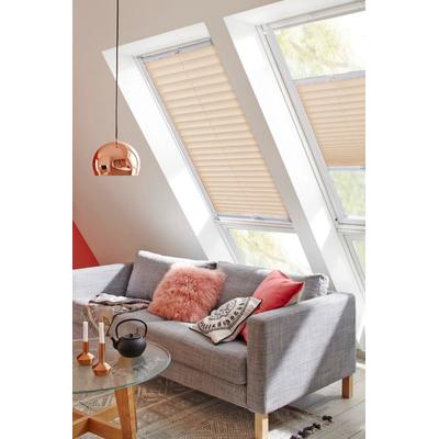 Dachfensterplissee SUNLINES "Classic Style Crepe", beige (creme, weiß), B:78cm H:122cm, Obermaterial: 100% Polyester, Plissees, mit Führungsschienen Image