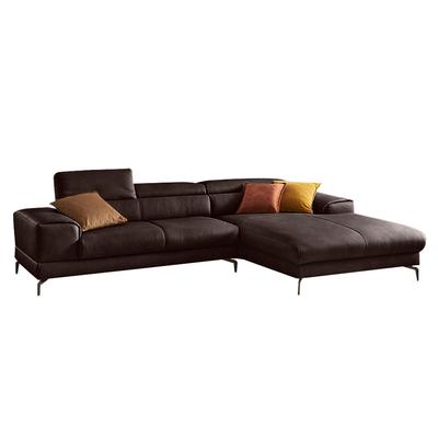 Ecksofa W.SCHILLIG "piedroo, Designsofa mit tollem Sitzkomfort, elegant und bequem, L-Form", braun (mocca z69), B:303cm H:70cm T:193cm, Longlife Xtra-Leder Z69: Das feinnarbige, gedeckte Softleder Z69 besticht durch seine außergewöhnliche Weichheit... Image