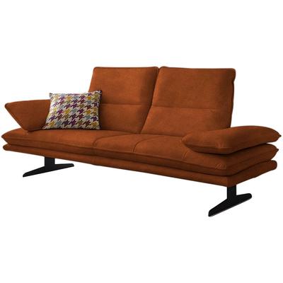 2-Sitzer W.SCHILLIG "broadway", braun (cognac z69), B:216cm H:94cm T:96cm, Longlife Xtra-Leder Z69: Das feinnarbige, gedeckte Softleder Z69 besticht durch seine außergewöhnliche Weichheit im trendigen u00bbVintage-Looku00ab, Hautstärke 0, 9 - 1, 1... Image
