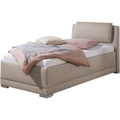 Polsterbett MAINTAL "Oderzo", grau (taupe), B:112cm L:230cm, Struktur (100% Polyester), Betten, inkl. Bettkasten, Kopfteilverstellung, Matratzen in H2 oder H3 wählbar Image