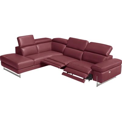 Ecksofa EGOITALIANO "Candice, elegant, edel und bequem, erstklassiger Sitzkomfort, L-Form", rot (kirschrot), B:278cm H:100cm T:221cm, Leder u00bbBULLu00ab (echtes Rindsleder). Geschliffenes, pigmentiertes und behandeltes Rindsleder mit einer Dicke... Image