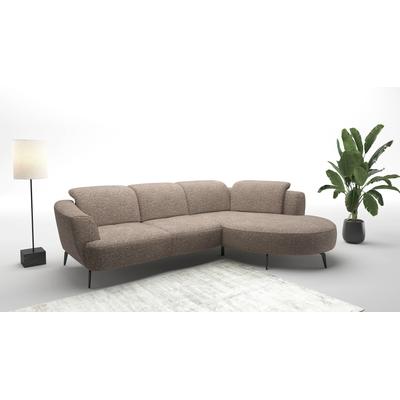 Ecksofa SIT & MORE "Zoe", braun (cappuccino), B:309cm H:87cm T:199cm, 100% Polyester, Sofas, ink.Sitztiefenverstellung, wahlweise mit Kopfteilverstellung Image