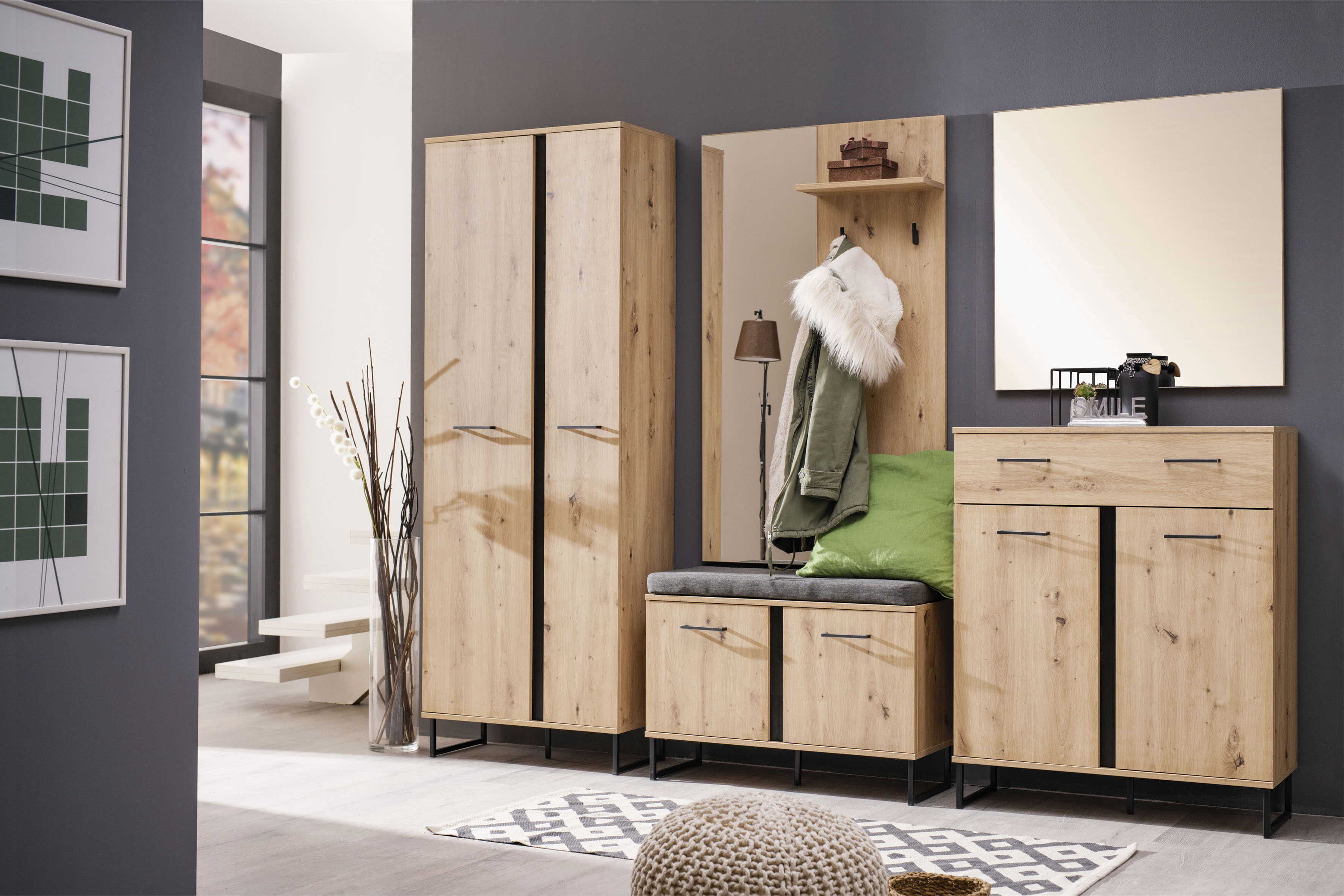 Spiegel INOSIGN "Sardinia", braun (artisan eiche), B:80cm H:80cm T:2cm, Spanplatte, Spiegelglas, Spiegel Image