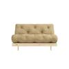 Daybett KARUP DESIGN "Roots Schlafsofa, Gästebett, Sofa inkl. Futonmatratze", gelb (wheat beige), B:140cm H:85cm, Bezug: 80% Baumwolle, 20% Polyester, Daybetten, Inkl. Futonmatratze, in mehreren Größen & Farben erhältlich