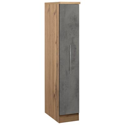 Apothekerschrank KOCHSTATION "KS-Samos", grau (beton oxid, wotaneichefarben), B:30cm H:165cm T:60cm, Schränke, mit 3 Ablagen Image