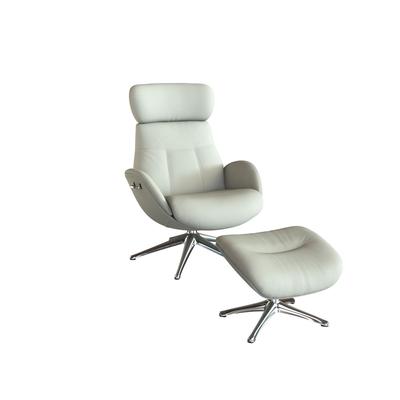 Relaxsessel FLEXLUX "Elegant, Funktionssessel, verstellbarer Rücken- und Kopfstütze", weiß (warm weiß), B:90cm H:107cm T:89cm, Sessel, Premium Komfort, Rücken- und Kopfteilverstellung, Drehbar, Fuß Alu Image