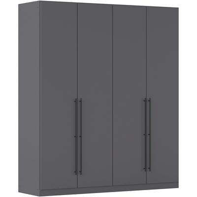 Kleiderschrank RAUCH "Drehtürenschrank Schrank Garderobe Wäscheschrank Schlafzimmer AVOLA", grau (graumetallic), B:181cm H:210cm T:54cm, Holzwerkstoff, Schränke, mit hochwertigen Stangengriffen in Schwarz aus Metall MADE IN GERMANY, Topseller Image