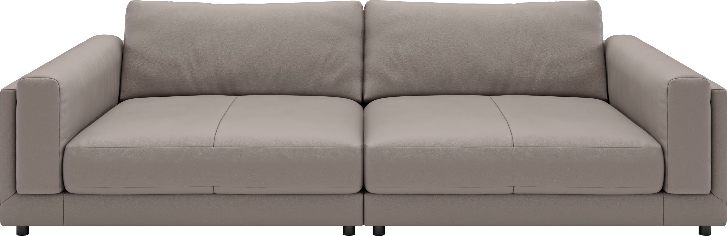 Big-Sofa 3C CANDY "Karalis mit extra großer Sitztiefe, elegantes Mega Sofa zum Relaxen", silber, B:294cm H:85cm T:150cm, 100% Leder, Sofas, auch in Cord- oder Leder-Bezug, lose Kissen, loungige Bequemlichkeit