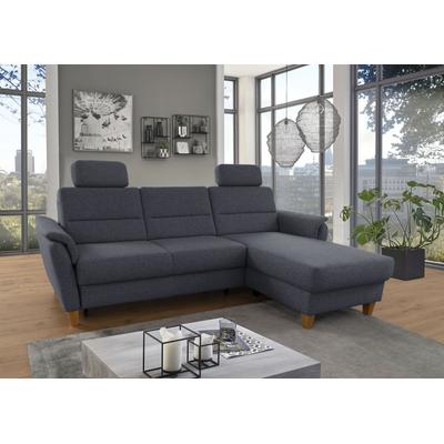 Ecksofa HOME AFFAIRE "Palmera L-Form", grau (anthrazit), B:244cm H:89cm T:163cm, 100% Polyester, Struktur (100% Polyester), Luxus-Microfaser in Lederoptik (100% Polyester), Sofas, Federkern, wahlweise mit Bettfunktion und mit/ohne Bettkasten Image