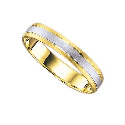 Trauring FIRETTI "Schmuck Geschenk Gold 375 Hochzeit Ehering Trauring "LIEBE" Gr. 18, gold (gelbgoldfarben, weißgoldfarben), Fingerringe, 18, ohne Brillant, Gelbgold 375-Weißgold 375, 4mm, Gelbgold 375, Weißgold 375, Made in Germany, wahlweise mit... Image