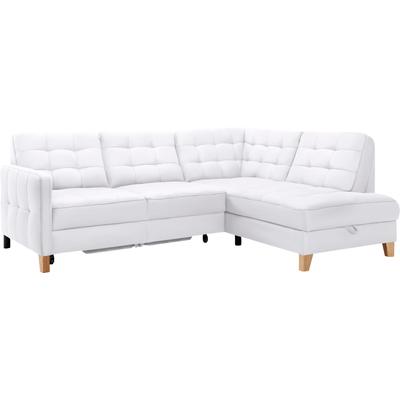 Ecksofa EXXPO - SOFA FASHION "Elio, kompakt und komfortabel, bequem, zeitloses Design, L-Form", weiß (alpine wiess), B:228cm H:84cm T:174cm, Sofas, wahlweise mit Bettfunktion und Bettkasten Image