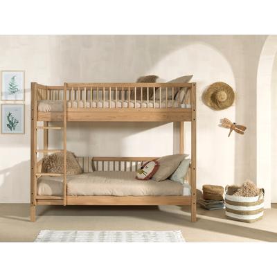 Etagenbett HOME AFFAIRE "Eiche massiv, Made in Europe, langlebige Qualität", braun (eiche, eiche natur geölt, eiche natur geölt, eiche natur geölt), B:104,9cm H:175,4cm L:207,5cm, Etagenbetten, 2 Lattenroste, wahlweise mit oder ohne Bettschublade...