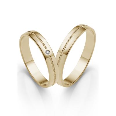 Trauring FIRETTI "Schmuck Geschenk Gold 375 Hochzeit Ehering "LIEBE" Gr. 69, gold (gelbgoldfarben), Fingerringe, 69, ohne Brillant, Gelbgold 375, 3,5mm, Made in Germany, wahlweise mit oder ohne Brillant Image