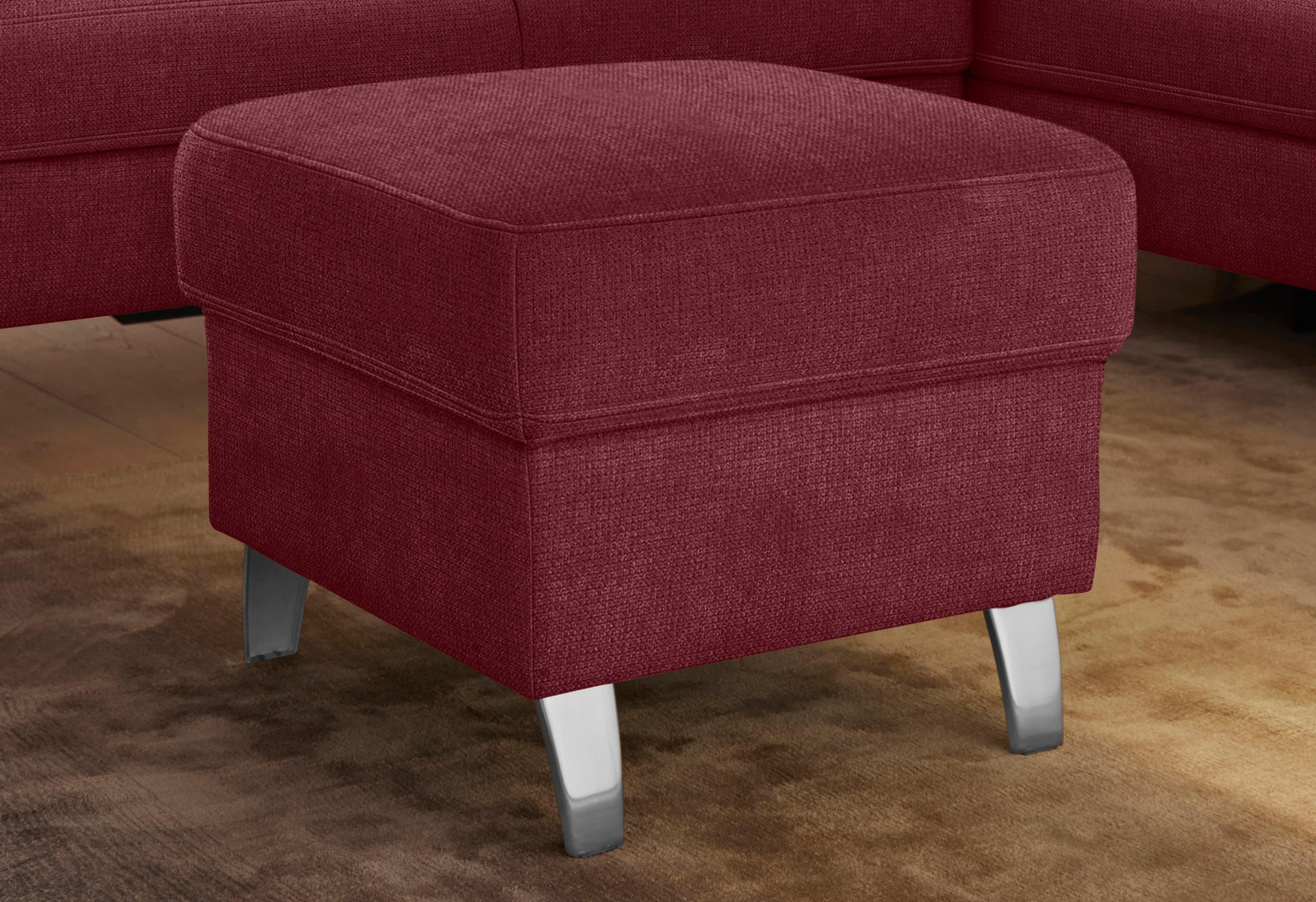 Hocker SIT & MORE "Arngast", lila (chianti), B:58cm H:48cm T:58cm, Luxus-Microfaser ALTARA NUBUCK (100% Polyester);Struktur (100% Polyester);Flachgewebe (90% Polyester; 10% Polyamid), Hocker
