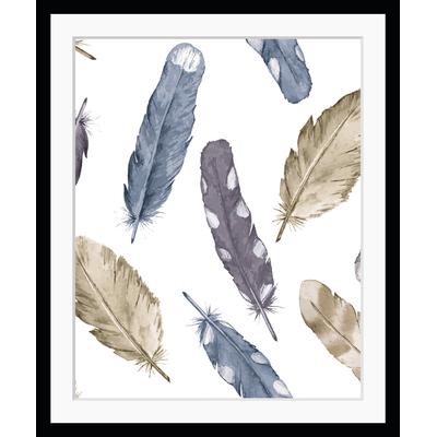 Bild QUEENCE "Frido", blau (farbe rahmen: schwarz, farbe bild(er): blau, lila), B:30cm H:40cm, Acrylglas, Papier, Holz, Bilder, HD Premium Poster-Druck inkl. Holzrahmen Image