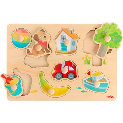 Steckpuzzle HABA "Erste Wörter", bunt, Puzzles, KinderB:21cm H:2,2cm T:30cm, Holz, B:21cm H:2,2cm T:30cm Image