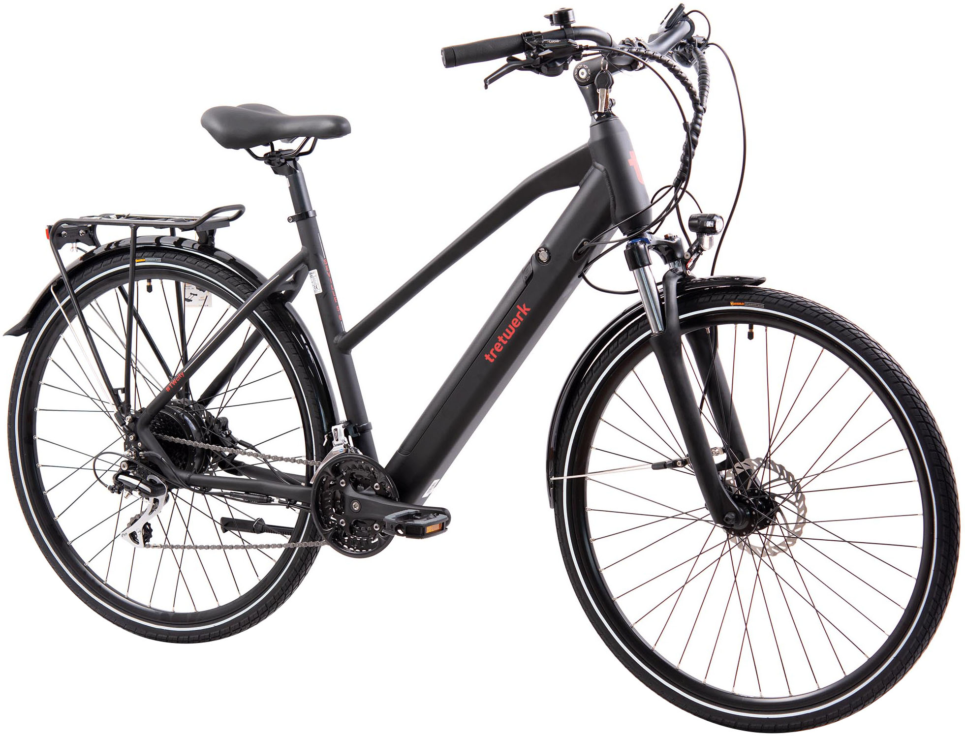 E-Bike TRETWERK "Seville 5.0" Gr. 50, schwarz, Elektrofahrräder, 50cm, 28 Zoll (71,12cm), Pedelec, Elektrofahrrad für Damen u. Herren Image
