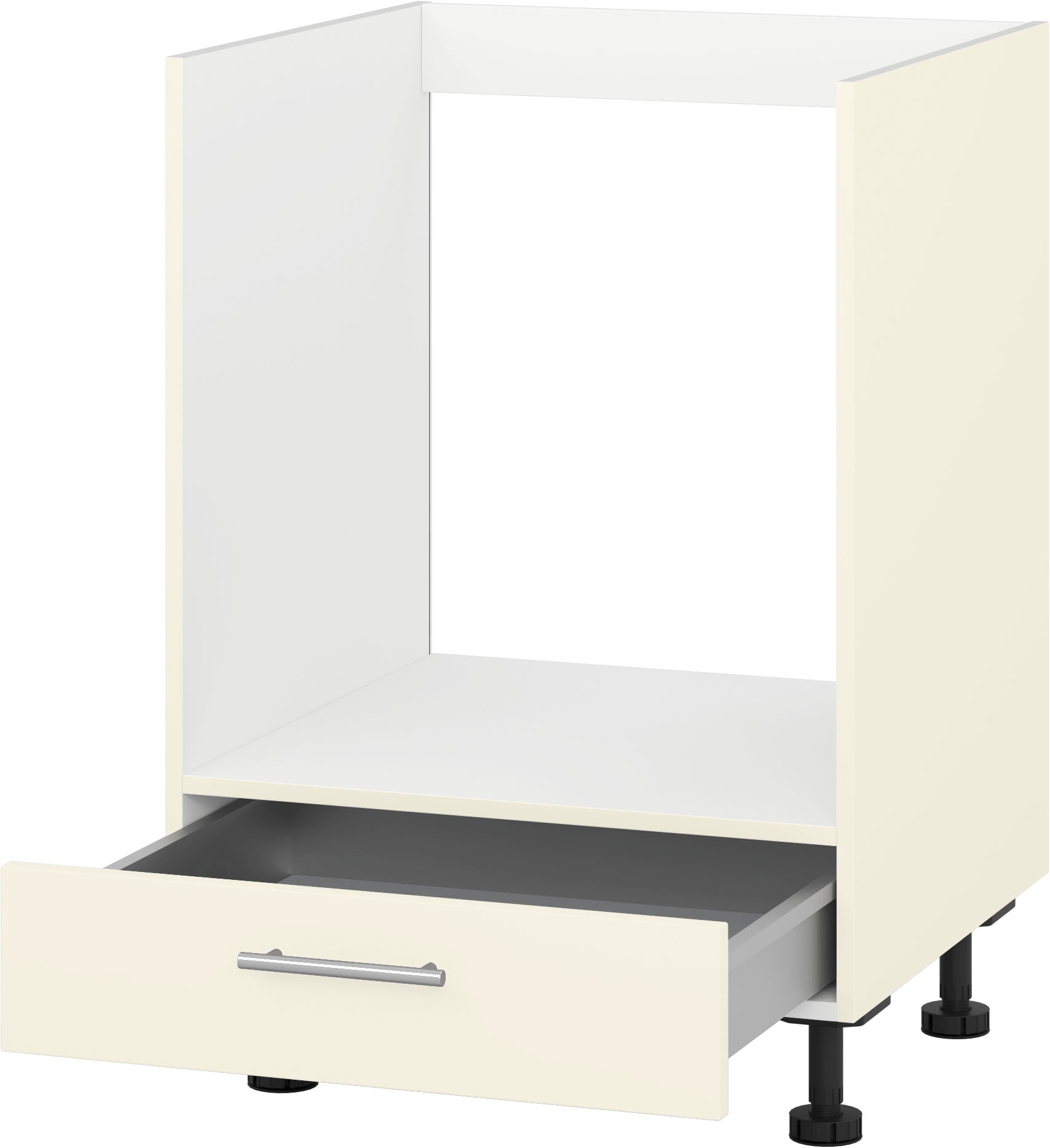 Herdumbauschrank KOCHSTATION ""KS-Scafa"", beige (magnolia, nussbaum tabak), B:60cm H:75cm T:56cm, Schränke, Herdumbauschrank, Breite 60 cm