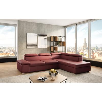 Ecksofa SIT & MORE "Valentine, L-Form, Sofa mit Armteil- & Kopfteilverstellung", rot (merlot), B:272cm H:73cm T:226cm, Sofas, optional mit Bettfunktion, Ottomane links oder rechts, Topseller Image