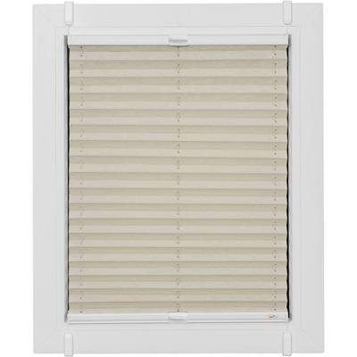 Plissee SUNLINES "One Size Style Crush", beige (sand, weiß, weiß), B:70cm H:100cm, Obermaterial: 85% Polyester, 15% sonstige Fasern, Plissees, Zubehörfarbe weiß, zum Klemmen Image
