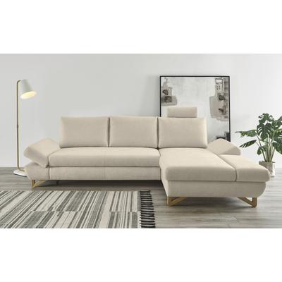 Schlafsofa INOSIGN "City/Giron", beige (creme), B:284cm H:104cm T:166cm, 100% PES, Atmungsaktives Gewebe, Easy Clean , Gramatur 340g/ qm +/- 5%, Sofas, komfortable Bettfunktion (Liegefläche 245 x 138 cm), sowie Bettkasten Image
