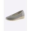 Ballerina CLASSIC BASICS, Damen, Gr. 36, grau (steingrau), Veloursleder, Basic, Schuhe